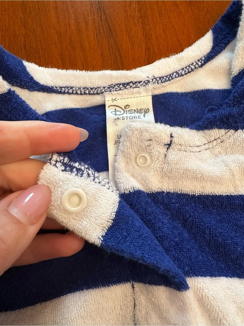 Disney Minnie Mouse Navy & White Striped Girls Terry Romper Coverup size 4